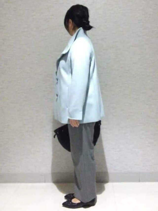 sakoさんの「Reflect｜【SS-4Lサイズ／衿が顔に当たらない◎】スタンドネックミドルコート」を使ったコーディネート