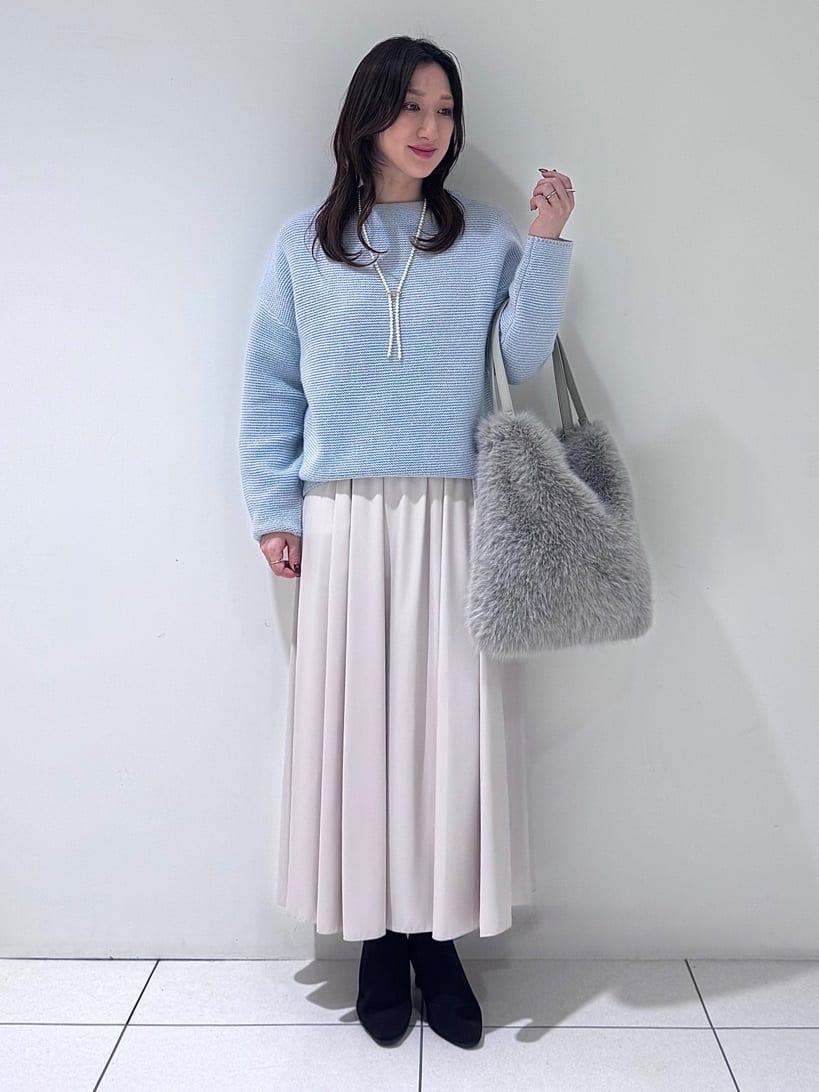 そんさんの「INDIVI｜【配色デザイン／ショート丈】ウールリバー ノーカラーコート」を使ったコーディネート