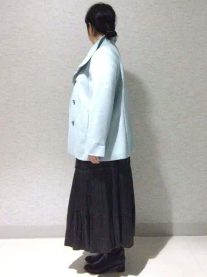 sakoさんの「Reflect｜【SS-4Lサイズ／衿が顔に当たらない◎】スタンドネックミドルコート」を使ったコーディネート