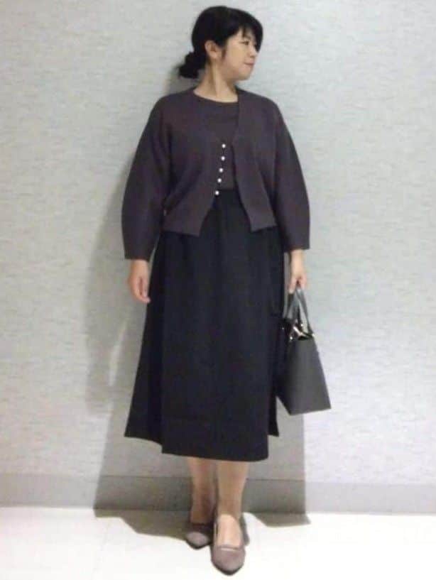 sakoさんの「Reflect｜【軽い羽織に◎／セットアップ可】パール調ボタン付きカーディガン」を使ったコーディネート