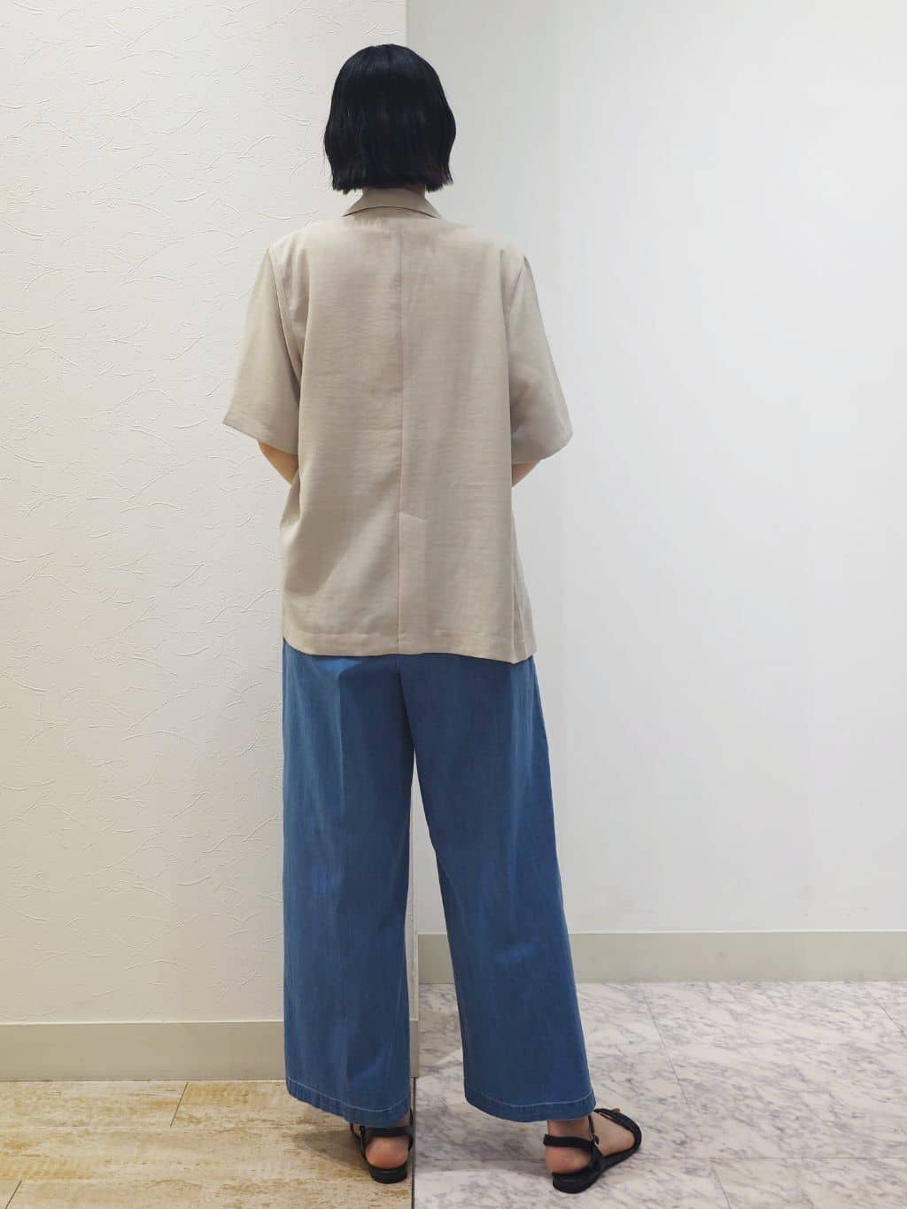 ケイさんの「grove｜軽やかに羽織れて、きちんと見え ハーフスリーブテーラードジャケット」を使ったコーディネート