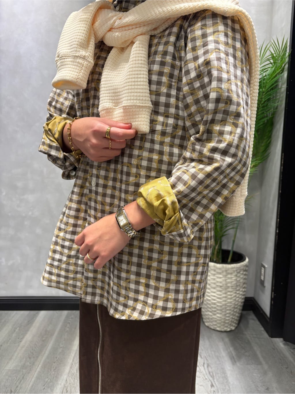 s___sさんの「TAKEO KIKUCHI｜チェックボーラーガーゼシャツ」を使ったコーディネート