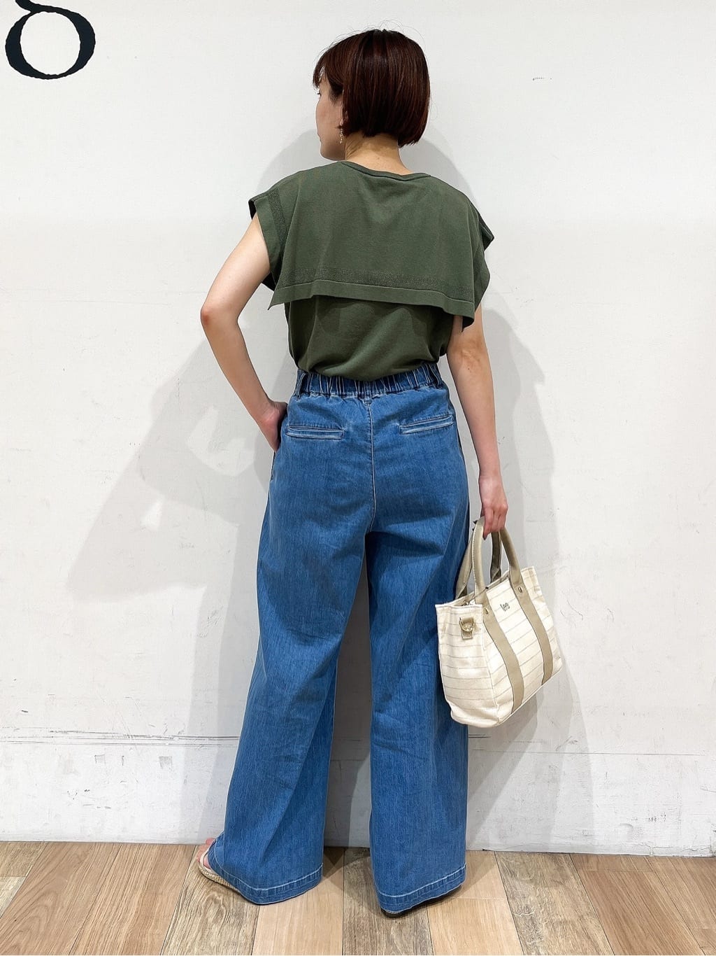 山さんさんの「grove｜【ひんやり/UVカット】大人の可愛さ　セーラーカラーニット」を使ったコーディネート