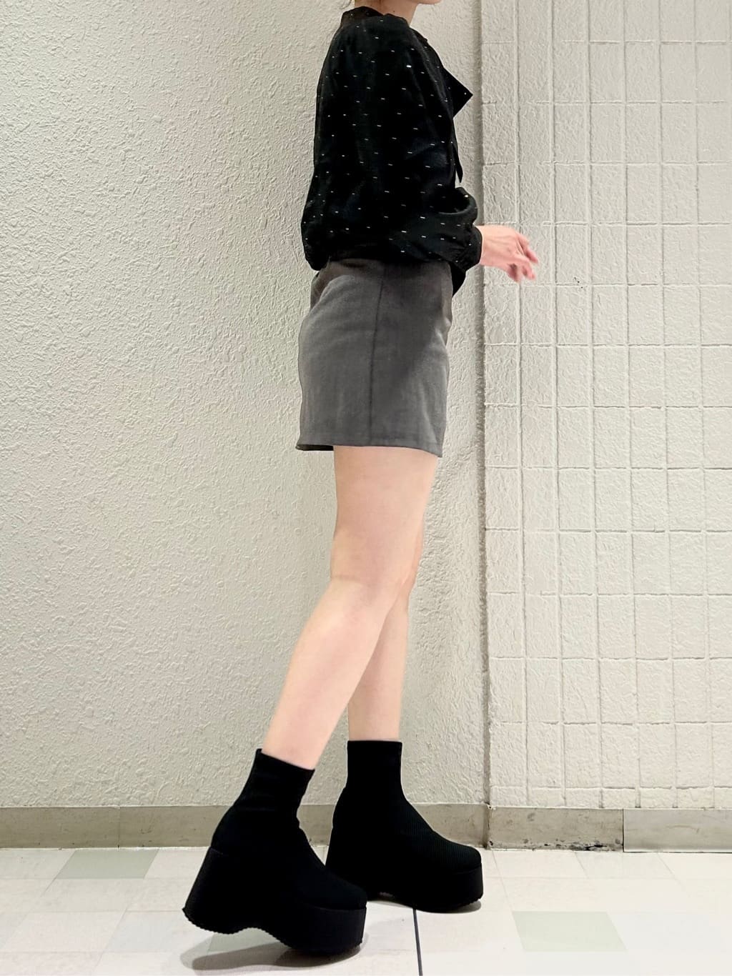 takeさんの「ESPERANZA｜厚底ニットショートブーツ」を使ったコーディネート