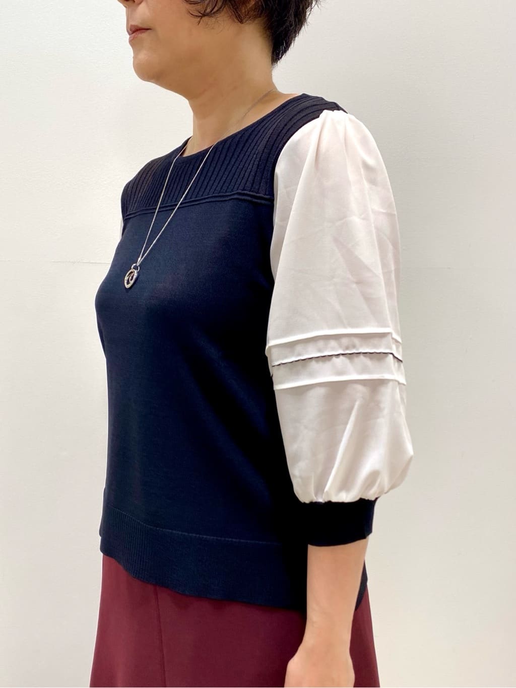 oharaさんの「Reflect｜【WEB先行カラーあり／手洗い可】ジョーゼットスリーブ&times;ニット」を使ったコーディネート