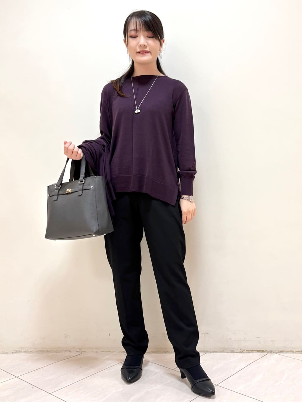 mikiさんの「Reflect｜【ちくちくしない／アンサンブル可／通勤におすすめ◎】オフボディ着流しカーディガン」を使ったコーディネート