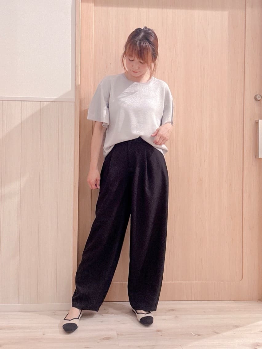 モカさんの「SHOO･LA･RUE｜【S-LL】二の腕はカバーして魅せる フレアスリーブニット」を使ったコーディネート