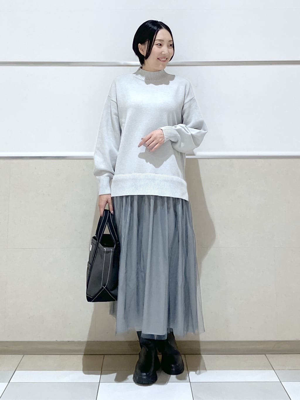 eriko さんの「Dessin｜【洗える】ニットチュールドッキングワンピース」を使ったコーディネート
