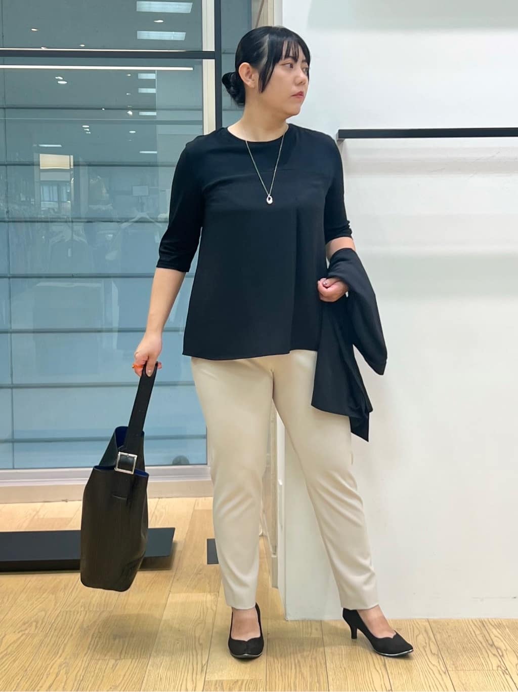 shimaさんの「INDIVI｜【軽く羽織れる！】ダブルジャケット」を使ったコーディネート