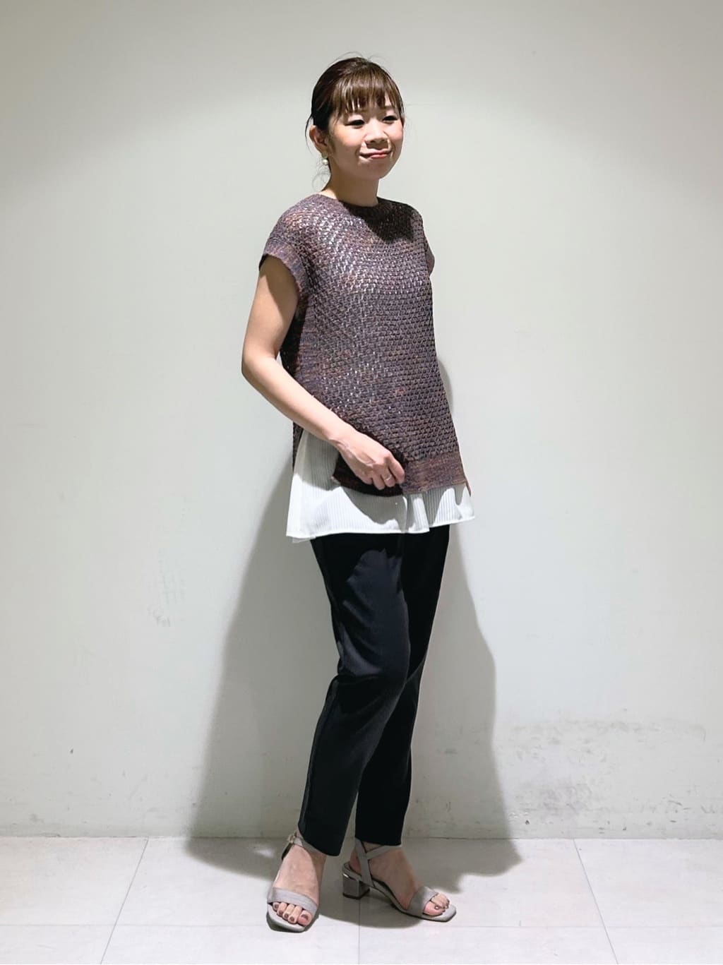 tsuyuさんの「INDIVI｜【洗える／レイヤードにも活躍】ペプラムインナートップス」を使ったコーディネート