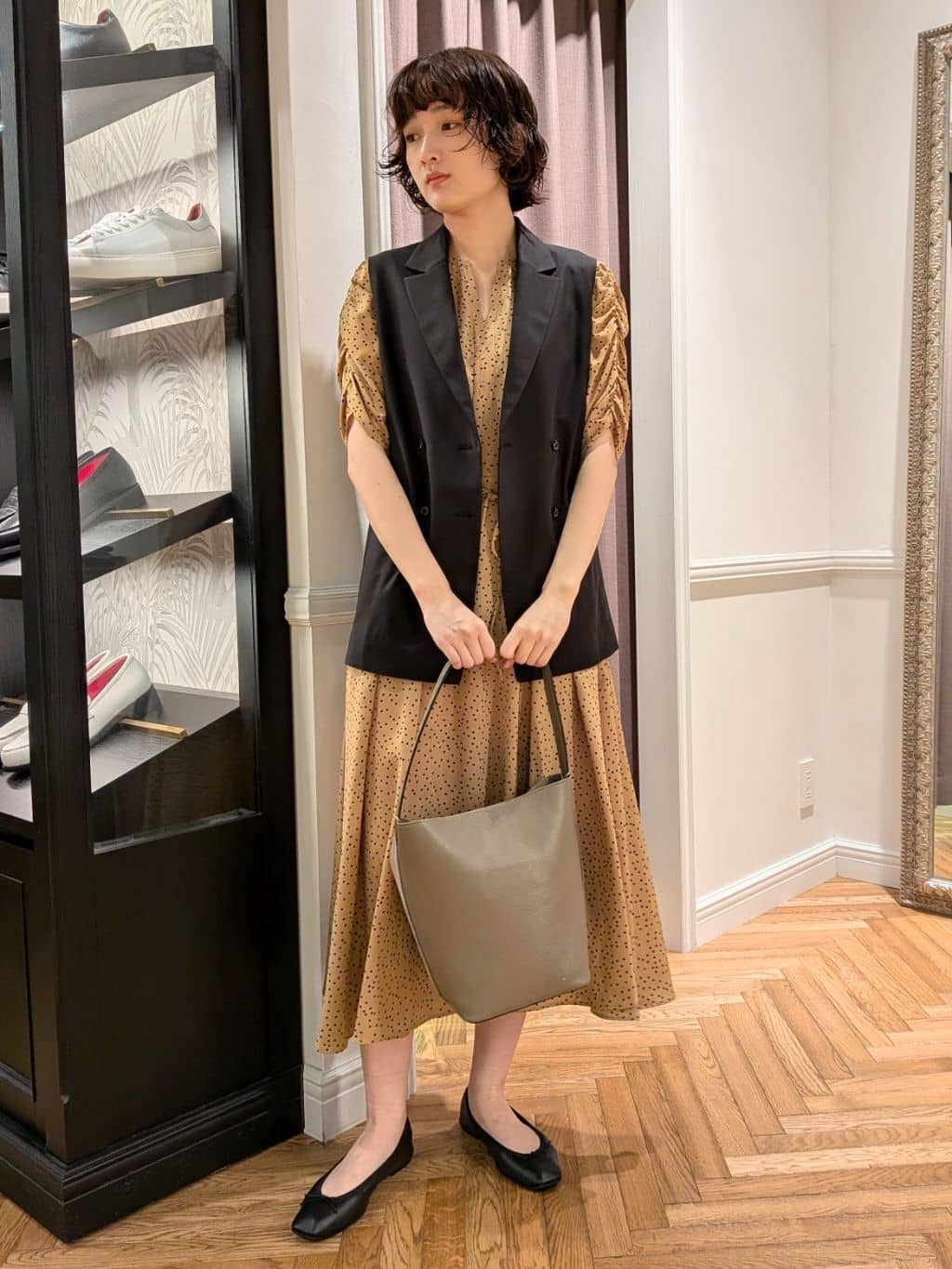 saoriさんの「DRESSTERIOR｜◆ソフトレザーバレエシューズ」を使ったコーディネート