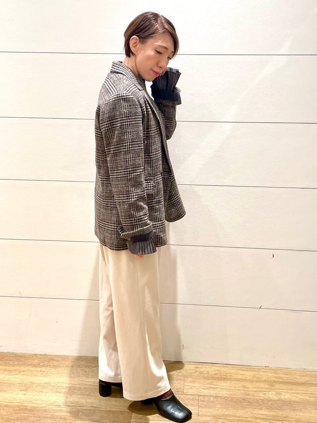 Ryoさんの「THE SHOP TK｜【洗えるアウター】ヘリンボーン＆チェック柄ジャケット」を使ったコーディネート