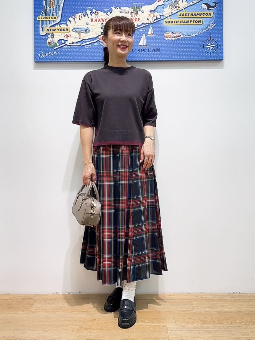 Yasucoさんの「Dessin｜【洗える】バイカラーショート丈ニット」を使ったコーディネート