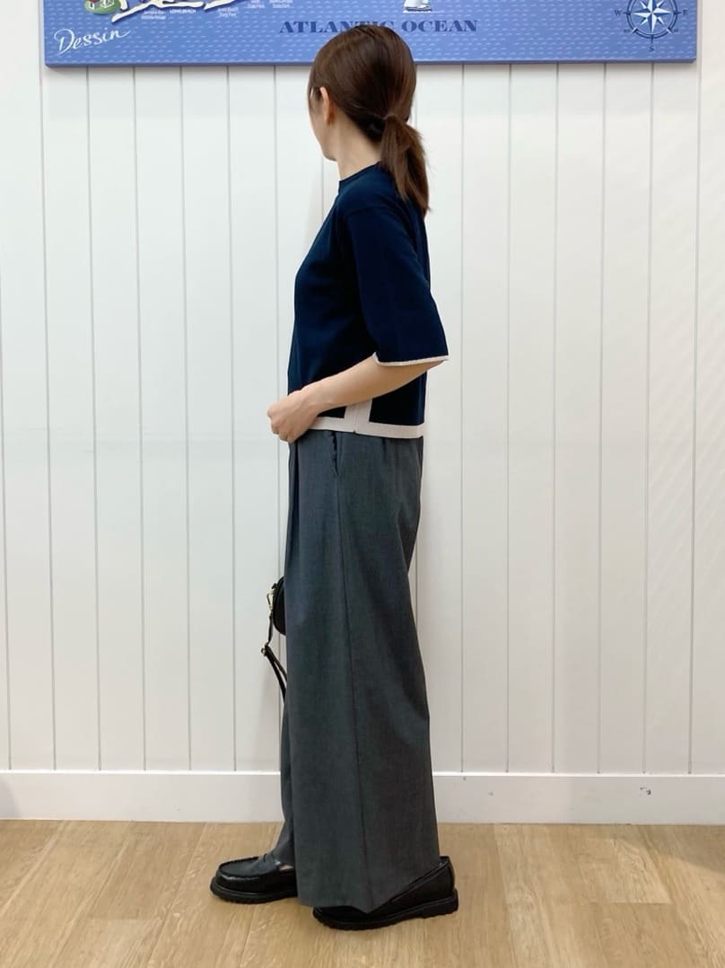 yoshiさんの「Dessin｜【洗える】バイカラーショート丈ニット」を使ったコーディネート