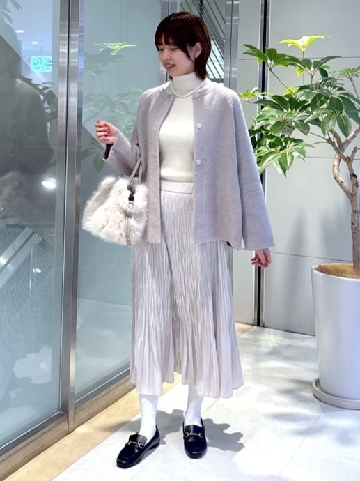 yukaさんの「UNTITLED｜【軽アウター/ミドル丈】ウールニットコーディガン」を使ったコーディネート