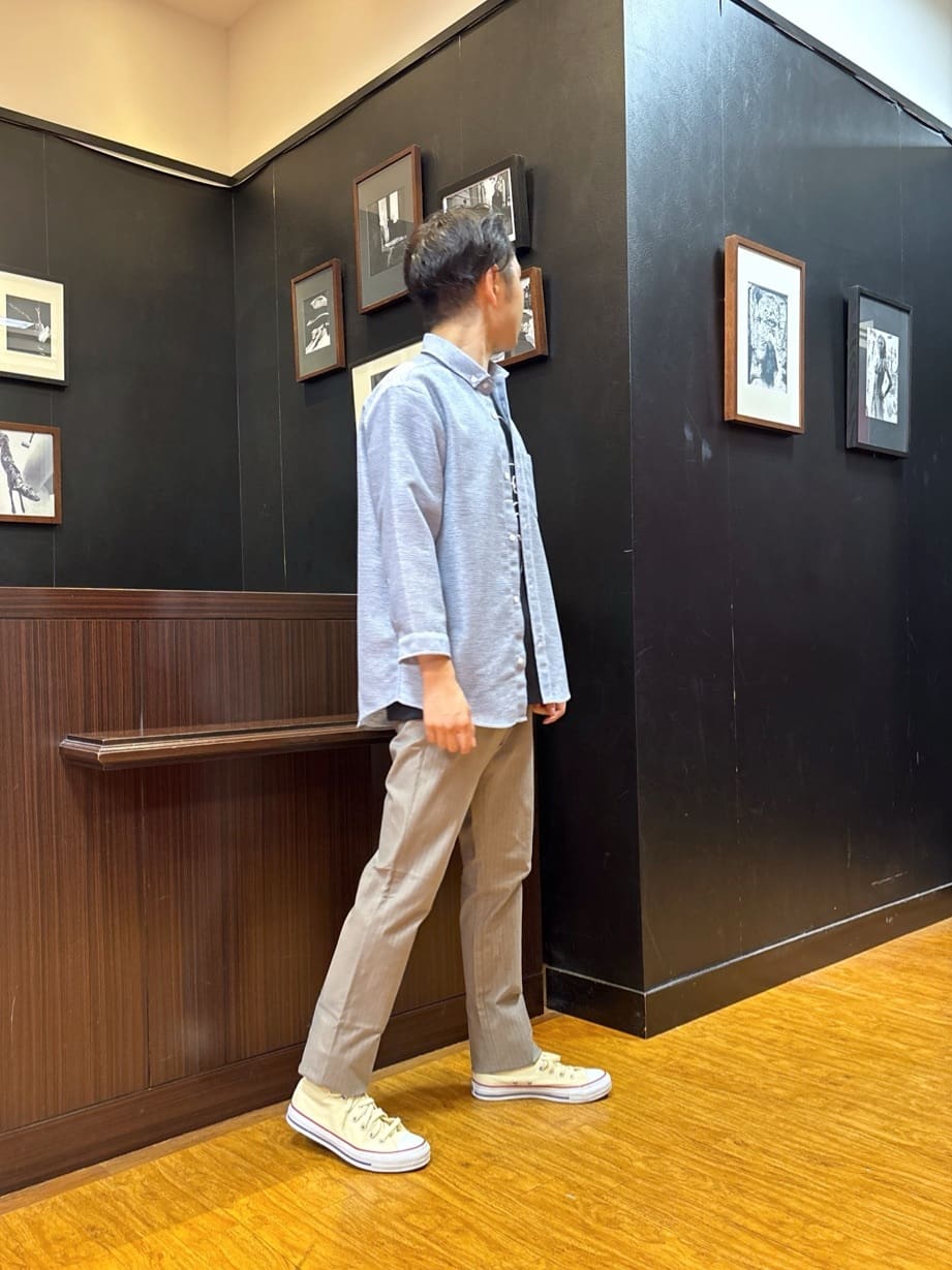 KEIさんの「TAKEO KIKUCHI｜【Made in JAPAN】播州織 ヘリンボン ストレート パンツ」を使ったコーディネート