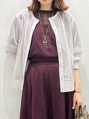 Miwaさんの「UNTITLED｜【セットアップ可/後ろウエストゴム】シアーチェックスカート」を使ったコーディネート