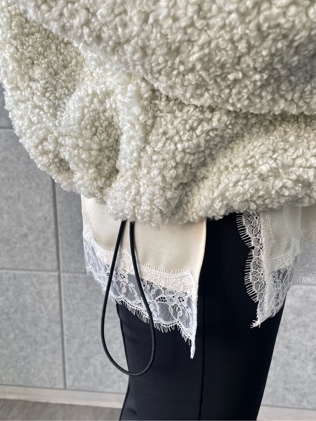 kanakoさんの「CODE A｜boa hoodie blouson」を使ったコーディネート