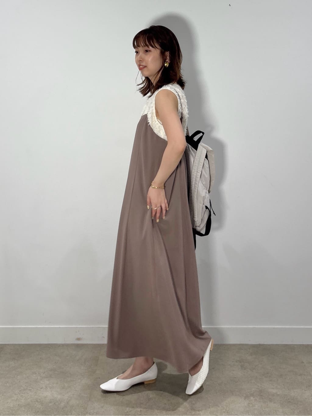 ねねさんの「INDIVI｜【UVケア】エアリージョーゼット キャミワンピース」を使ったコーディネート