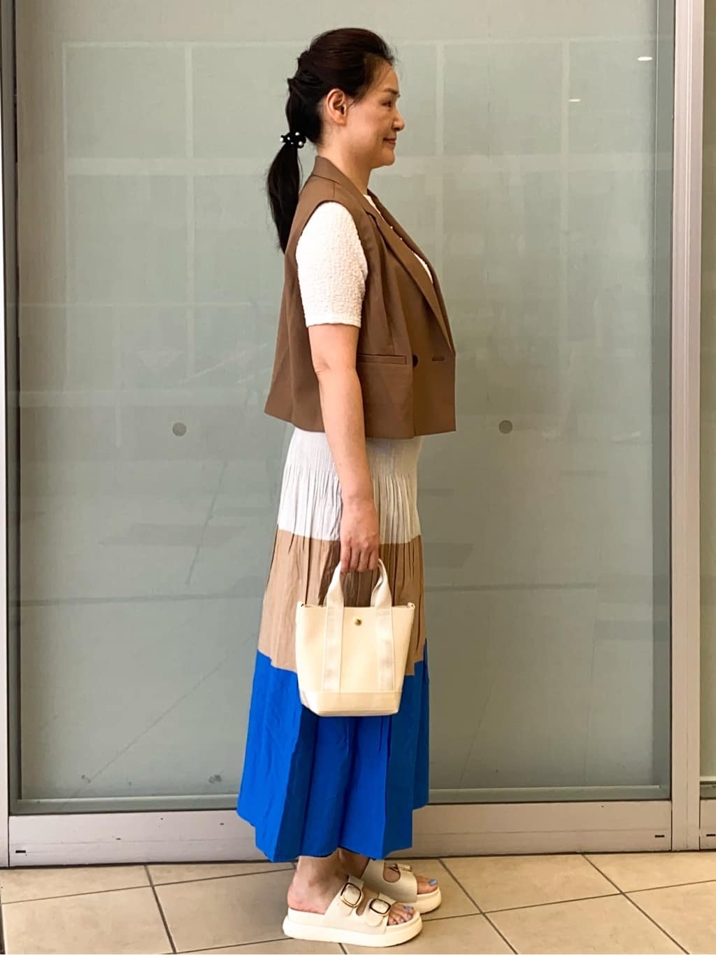 Jeanさんの「OPAQUE.CLIP｜ショートテーラードジレ【接触冷感／洗濯機洗い可】」を使ったコーディネート