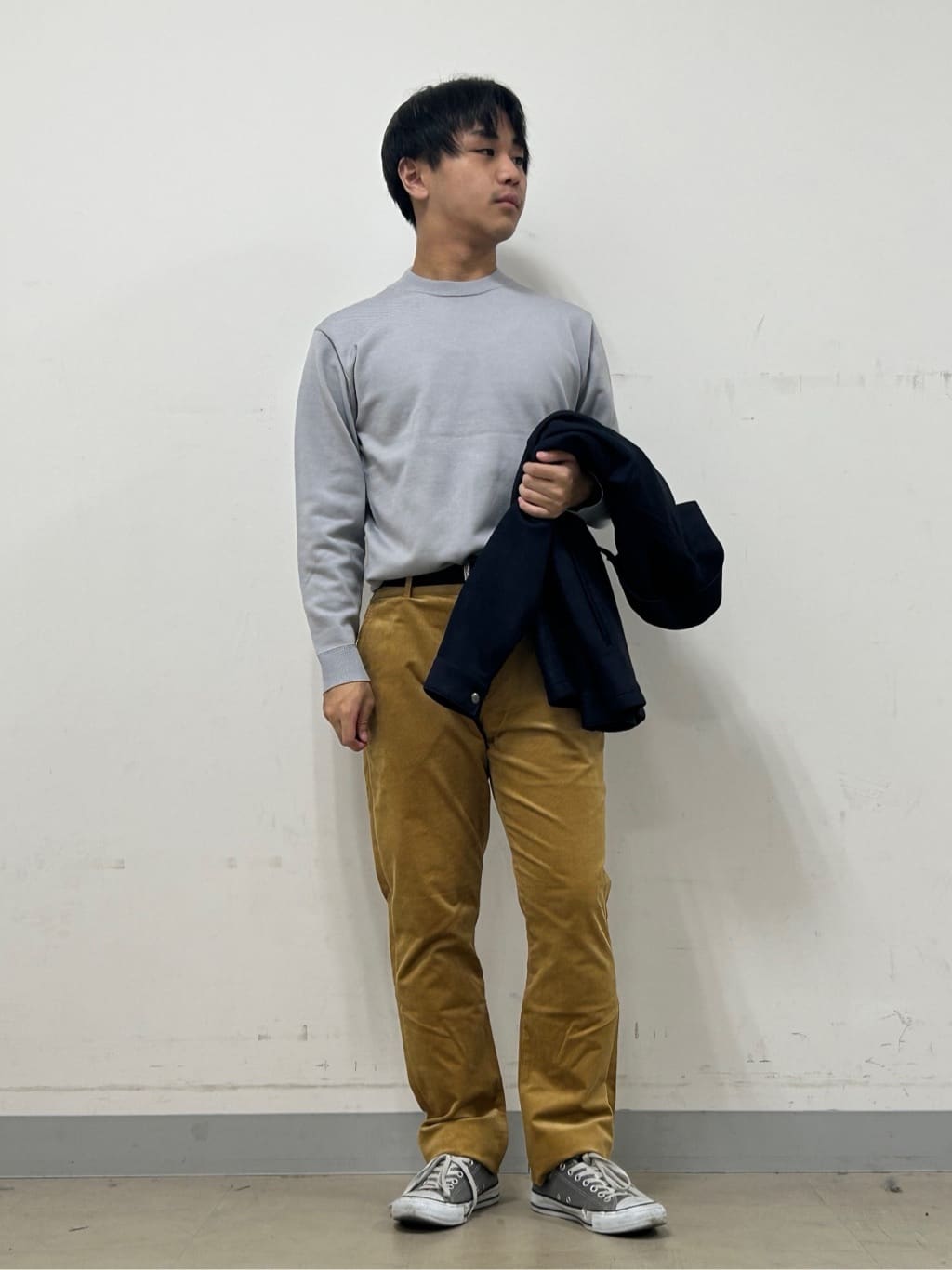 Hiroさんの「TAKEO KIKUCHI｜【Sサイズ～】アンチピリング テーラードネック ニット」を使ったコーディネート