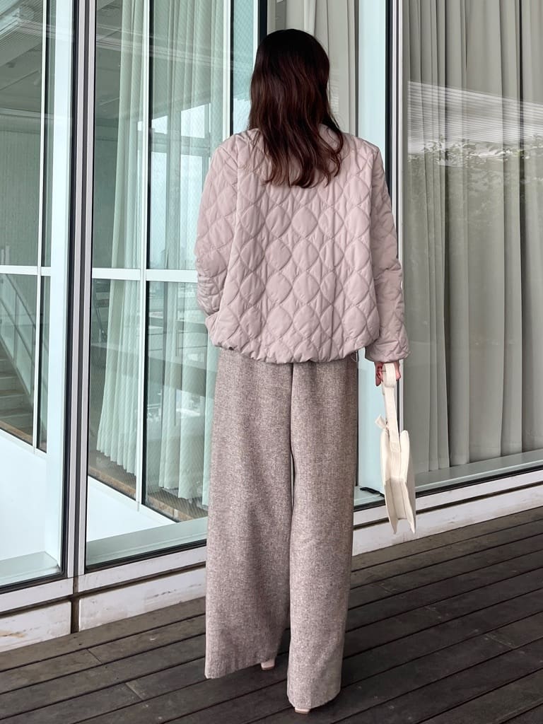 はばさんの「Couture brooch｜【上品華やか・通勤】ラメツイード ワイドパンツ」を使ったコーディネート