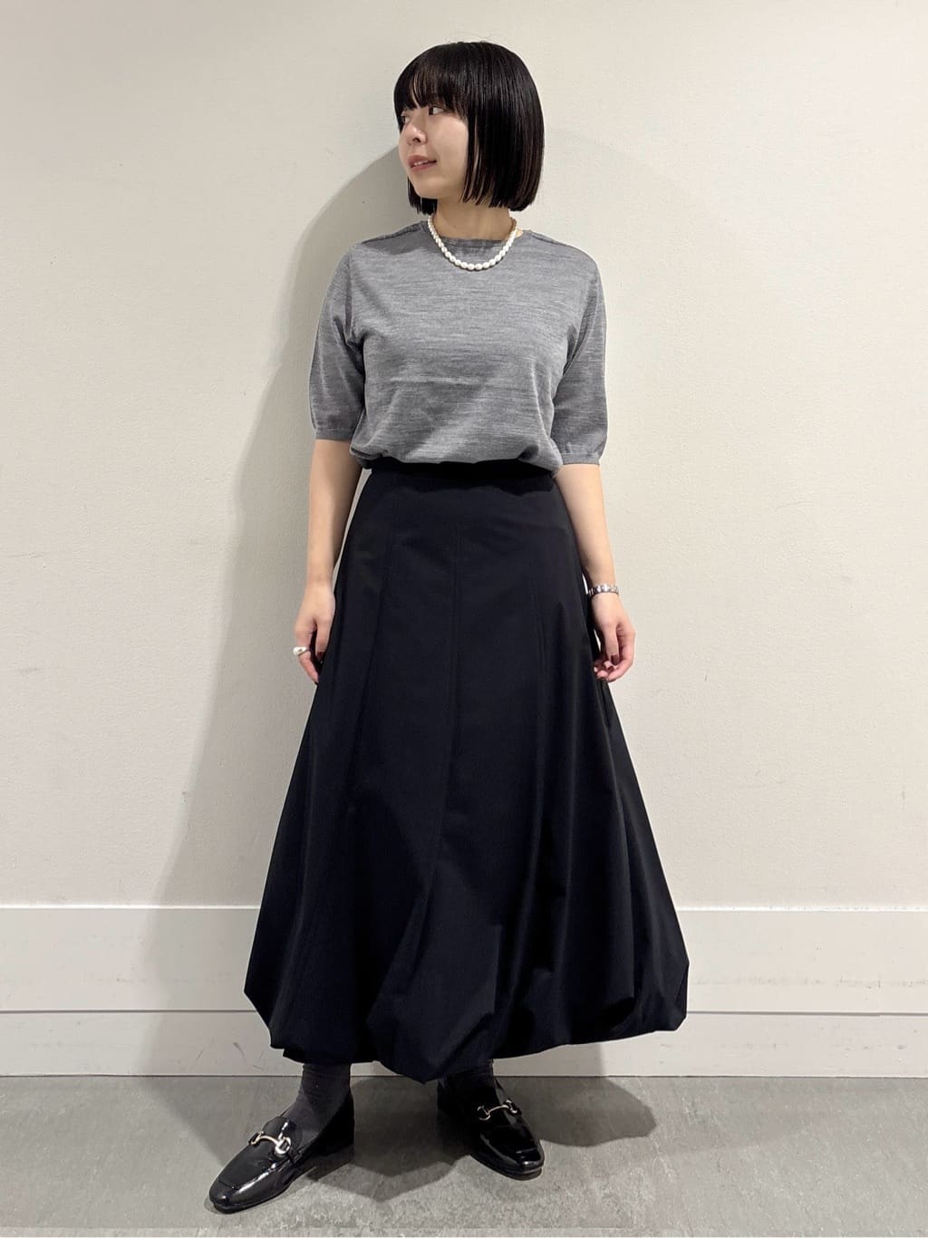 モエカさんの「UNTITLED｜【アンサンブル可/六分袖/洗える】ウールシルクニット」を使ったコーディネート