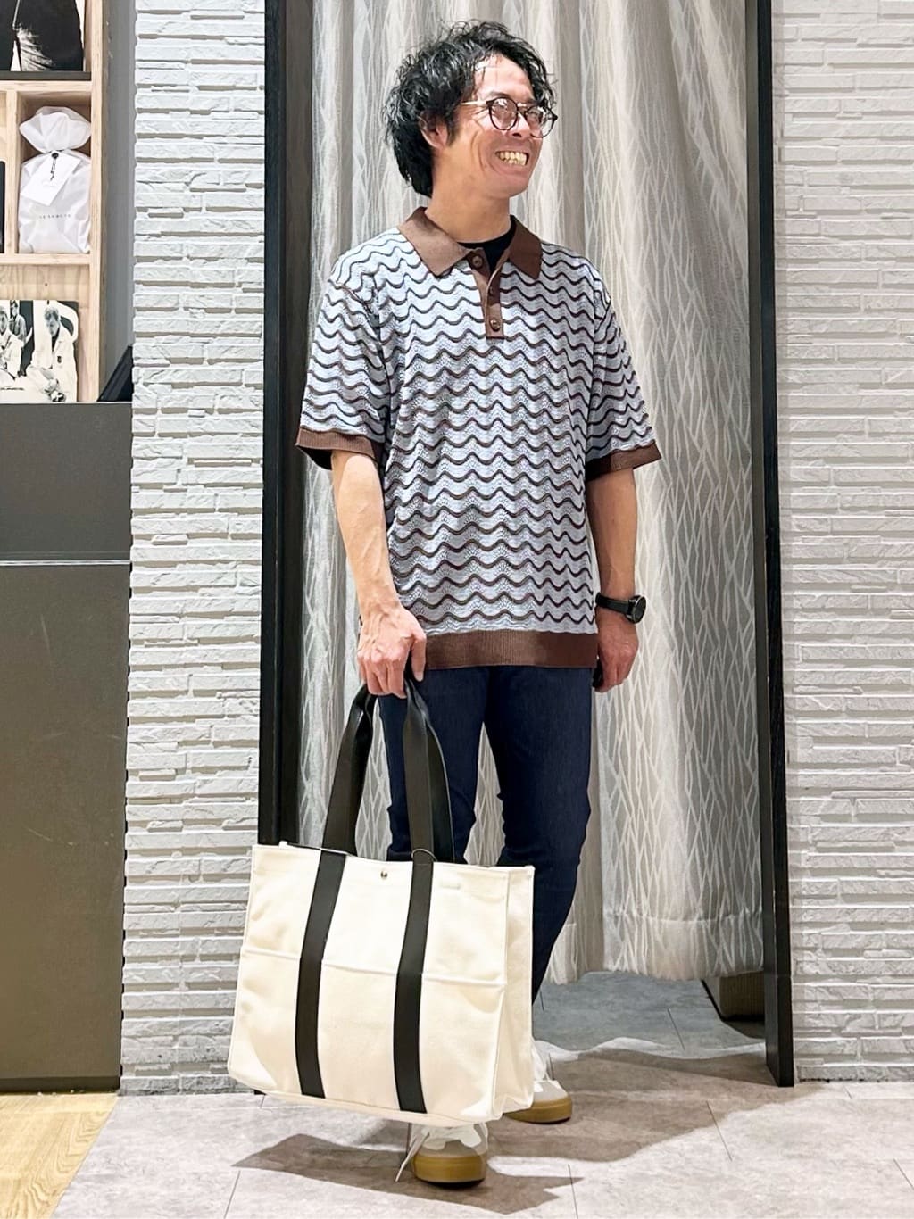 KENJI Iさんの「THE SHOP TK｜サマーニットポロシャツ　【毛玉になりにくい/洗濯機OK】」を使ったコーディネート