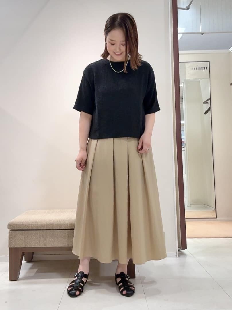 YUIさんの「UNTITLED｜【五分袖/ジャージトップス】スラブカールマイヤープルオーバー」を使ったコーディネート