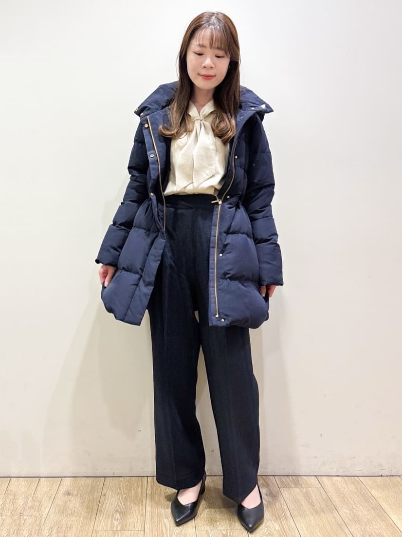 ayaさんの「index｜KAWADAダウンドロストミドルコート【撥水／洗濯機OK／2WAY／静電気防止裏地】《XS～3L》」を使ったコーディネート