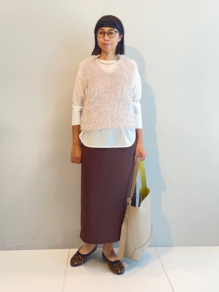 murayamaさんの「INDIVI｜【洗える／UVケア／吸汗速乾】ジョーゼットナロースカート」を使ったコーディネート