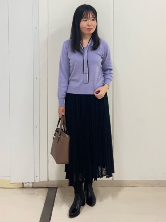 Rihoさんの「Reflect｜【イージーケア】サークルダイヤ柄レースプリーツスカート」を使ったコーディネート