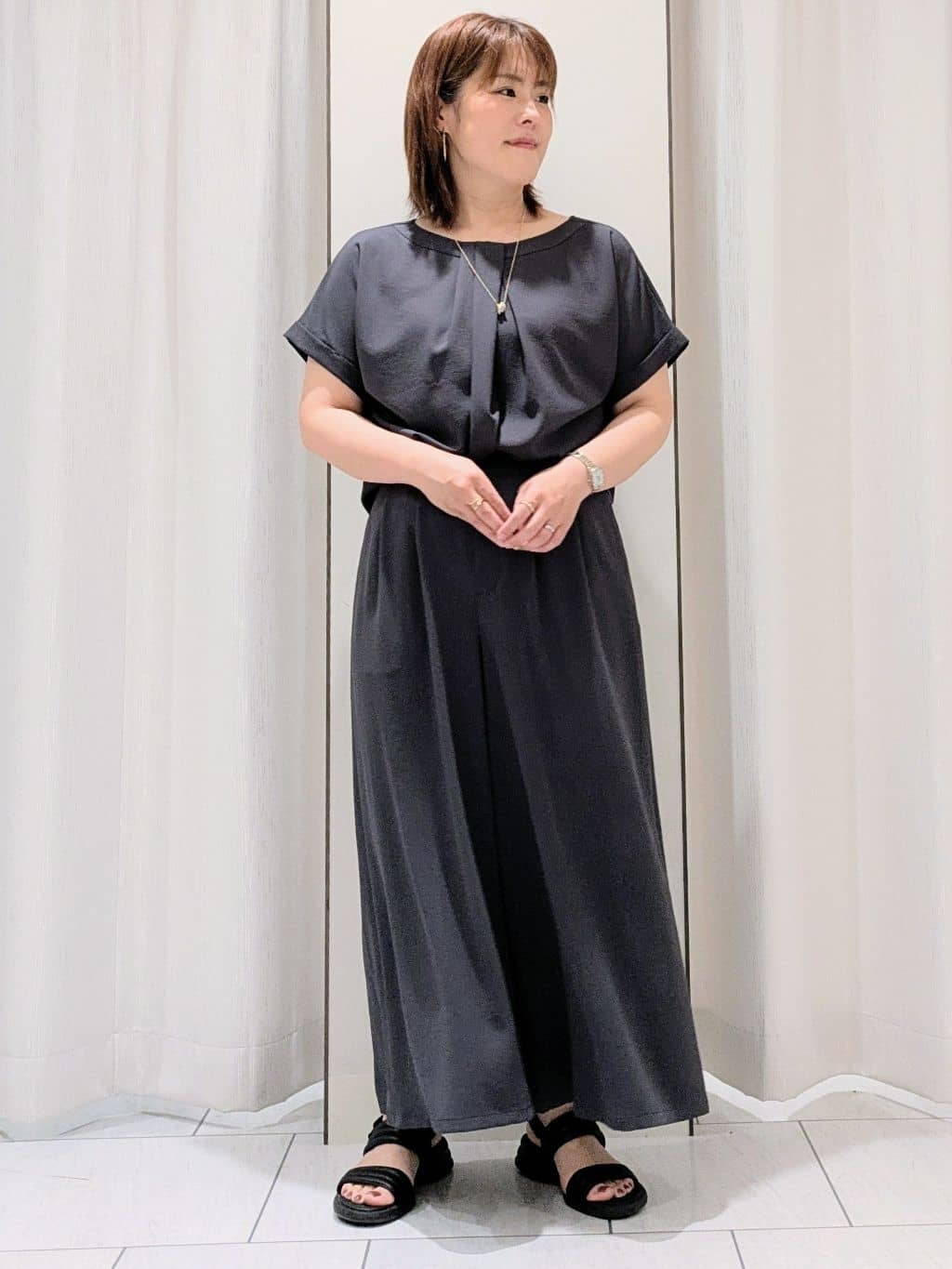 Onumaさんの「UNTITLED｜リーベルラメベア天竺プルオーバファブリック」を使ったコーディネート