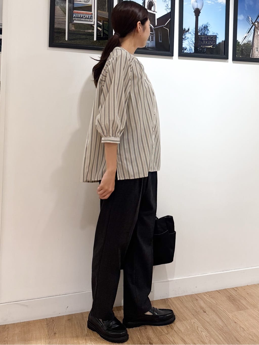 Ririkaさんの「Dessin｜【洗える】ストライプカフス袖ブラウス」を使ったコーディネート