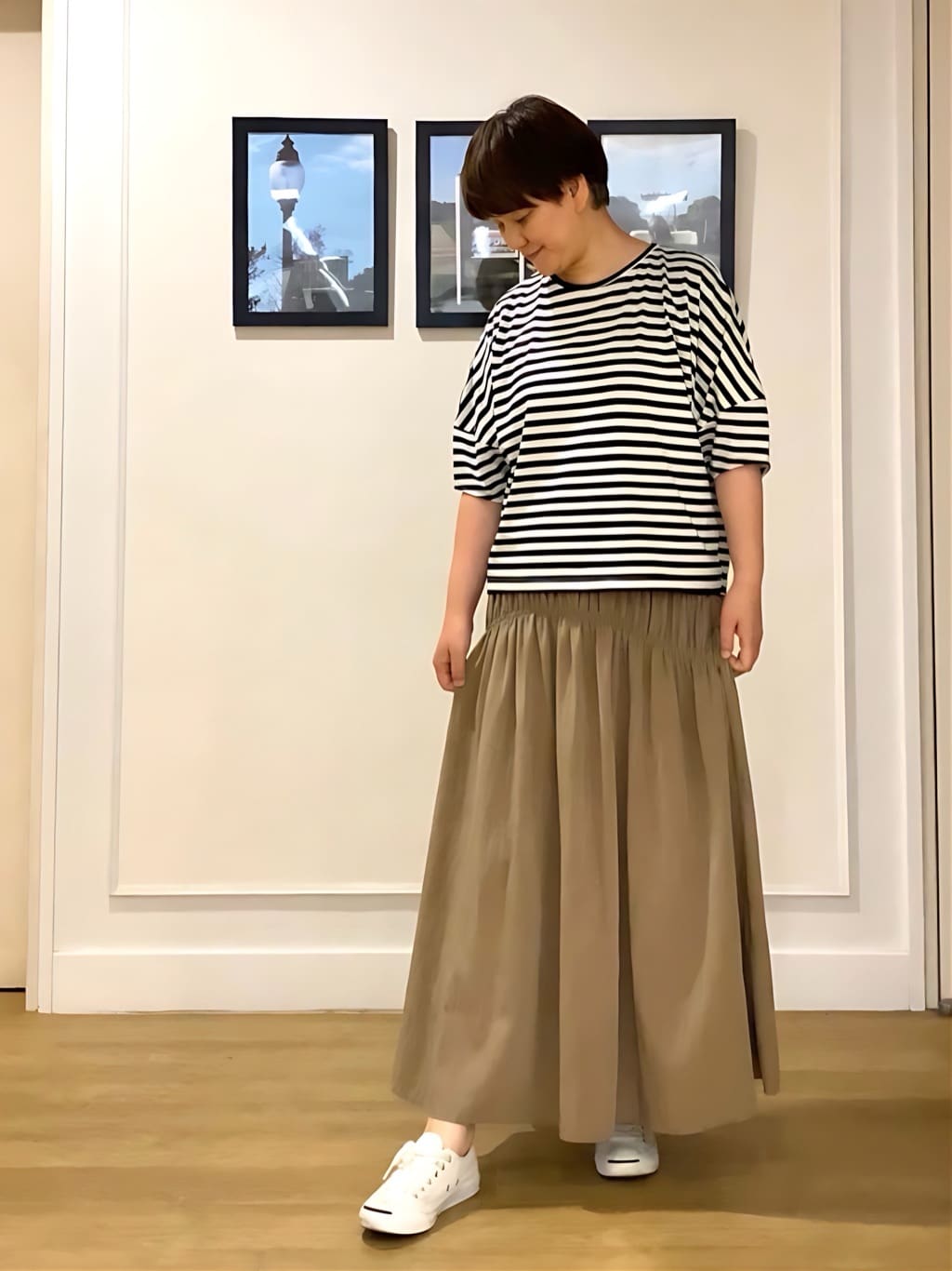 Hiroさんの「Dessin｜【二の腕カバー／UVカット】ランタンスリーブカットソー」を使ったコーディネート