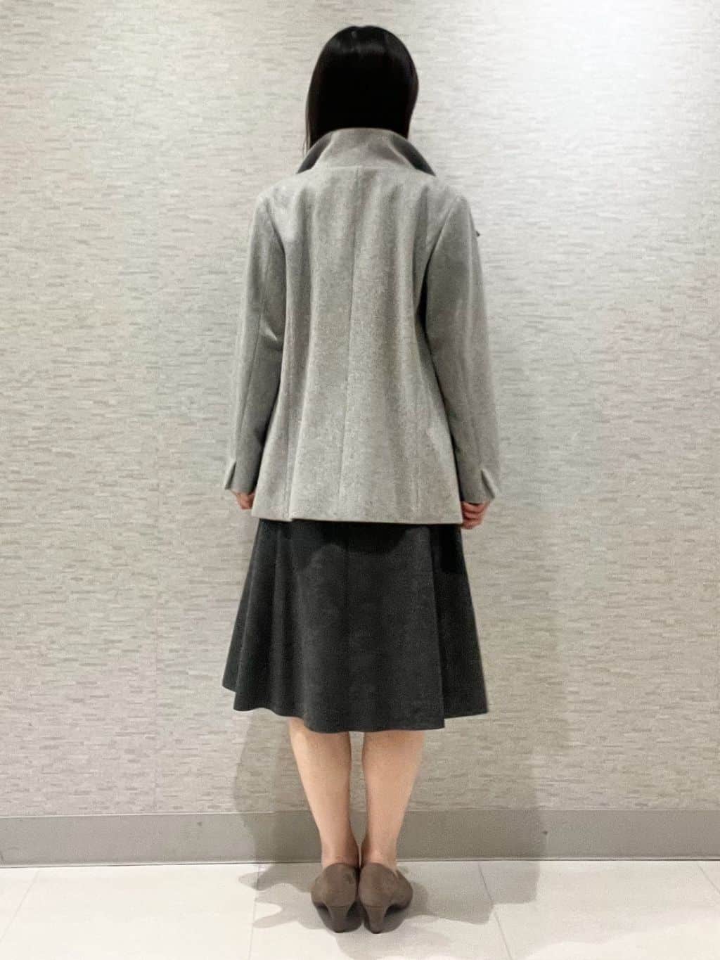 marikoさんの「Reflect｜【SS-4Lサイズ／衿が顔に当たらない◎】スタンドネックミドルコート」を使ったコーディネート