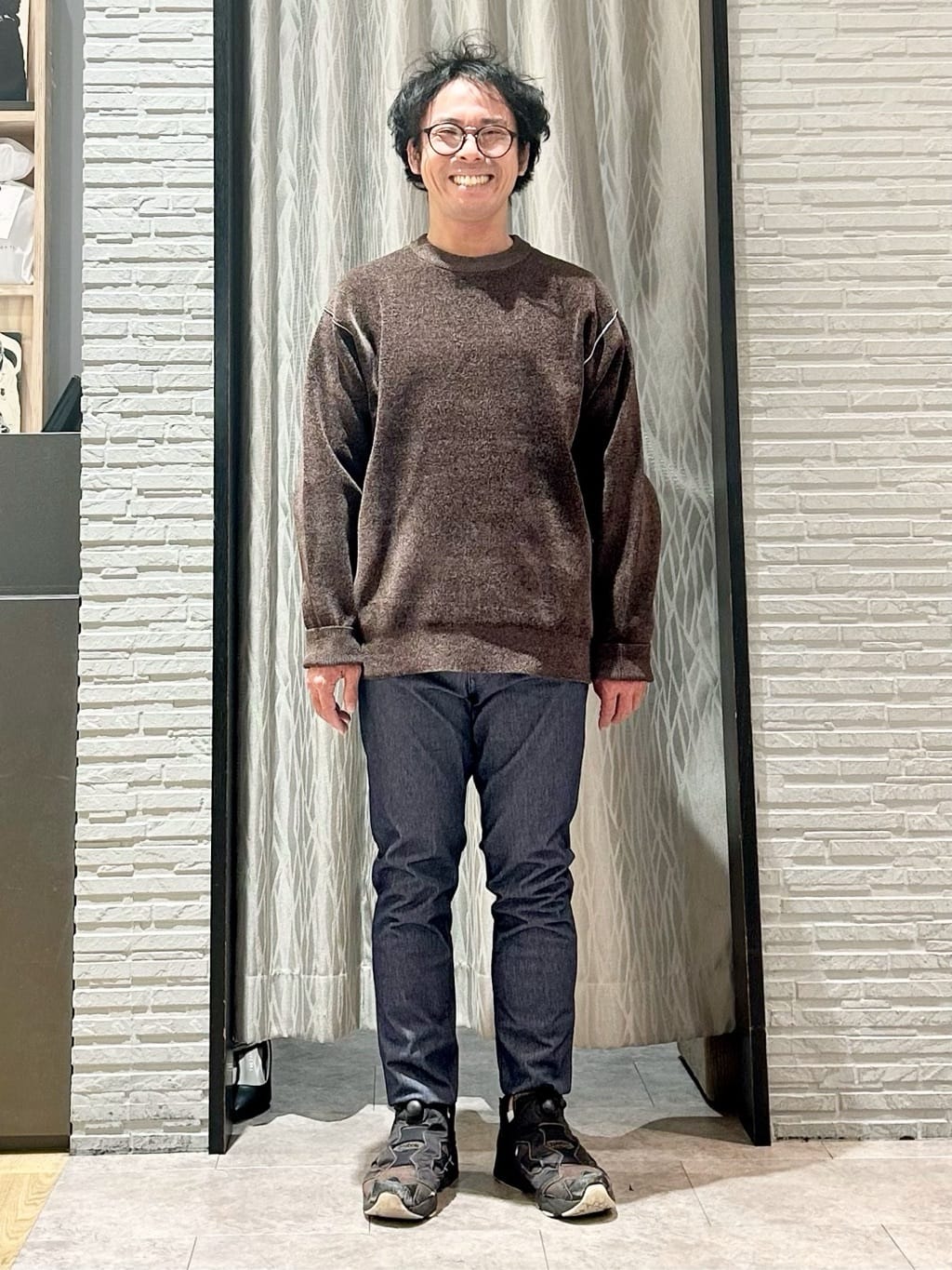 KENJI Iさんの「THE SHOP TK｜【包み込まれるような柔らかさ】配色モールニット 洗濯機OK」を使ったコーディネート