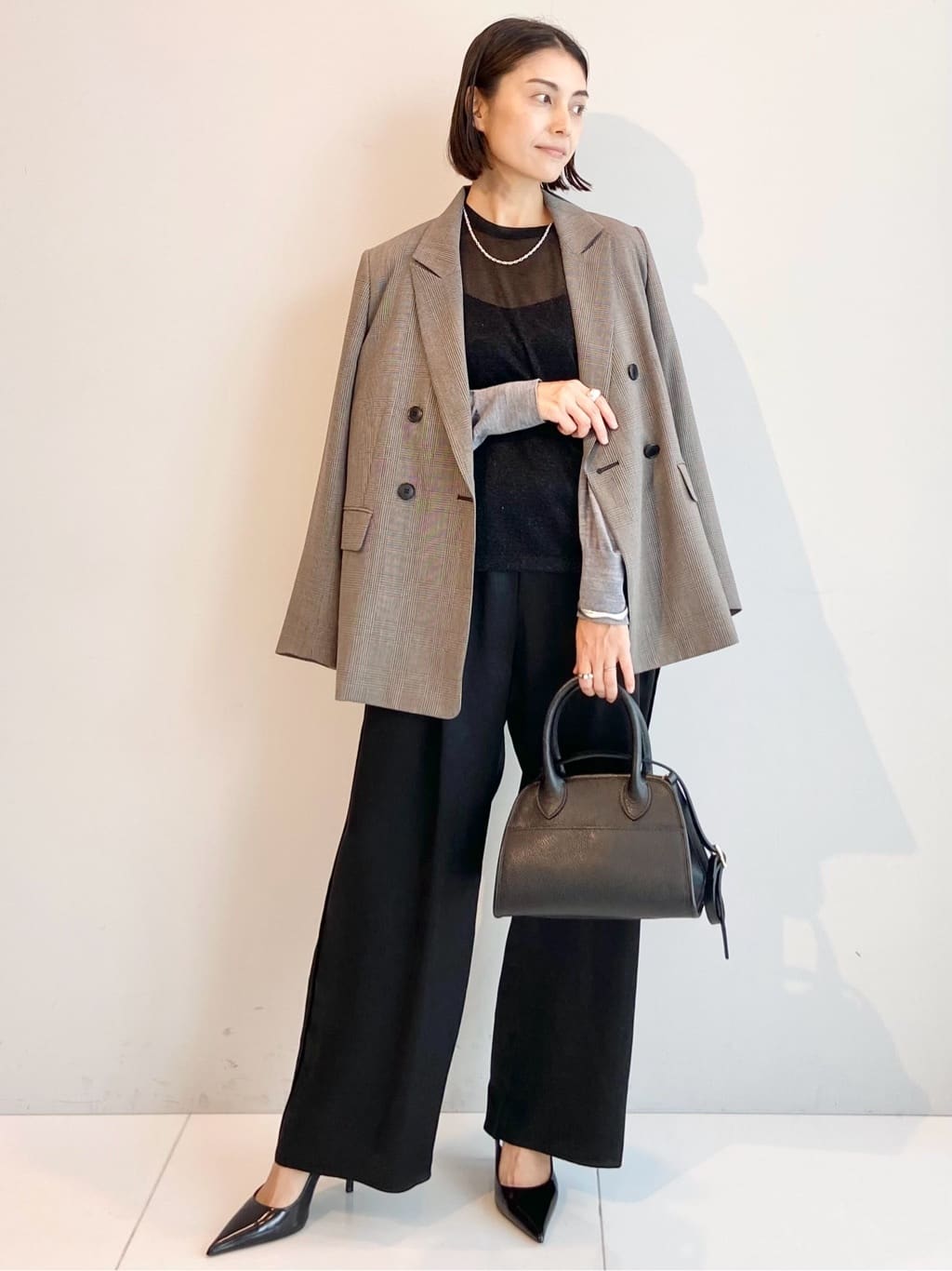 AYAさんの「UNTITLED｜【セットアップ可】ウールライク ダブルブレストジャケット」を使ったコーディネート