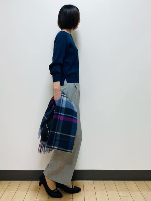 Riiさんの「Reflect｜【選べる8色／スカートにもパンツにも◎】ウール混ボートネックニット」を使ったコーディネート