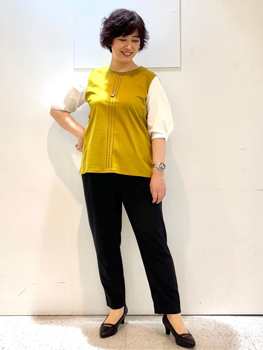 ヤスコさんの「Reflect｜【体型カバー／腰周りカバー】長め丈プルオーバージャージ」を使ったコーディネート
