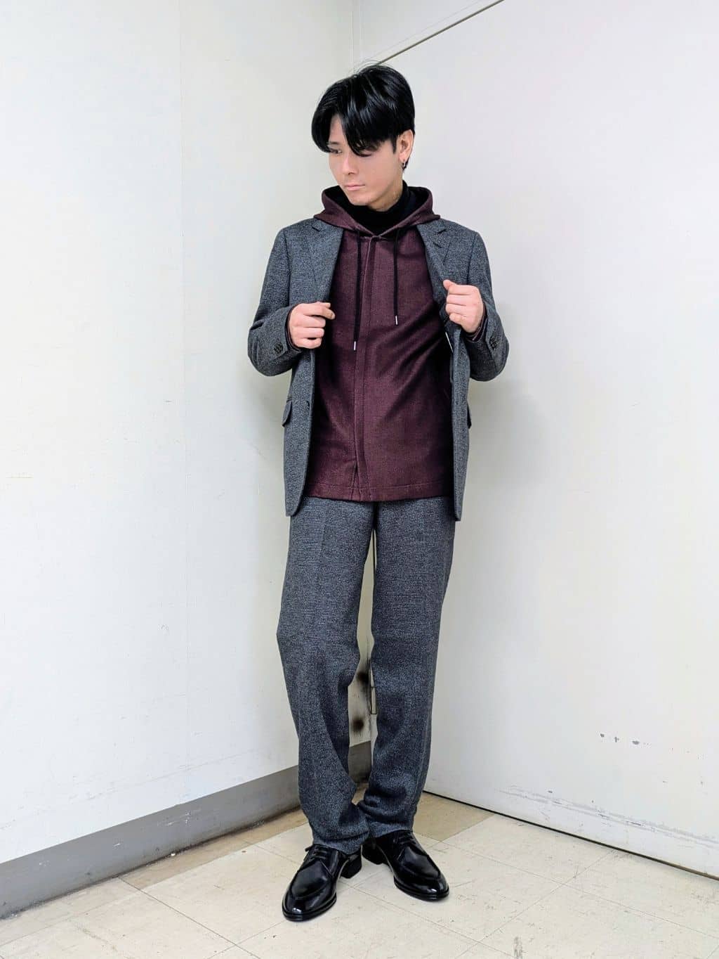 ryoさんの「TAKEO KIKUCHI｜【Sサイズ～】尾州織 ピンヘッドムリネ ジャケット」を使ったコーディネート