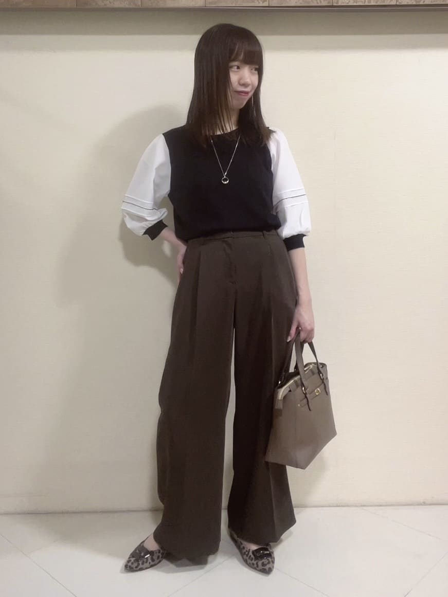 yukaさんの「Reflect｜【WEB先行カラーあり／手洗い可】ジョーゼットスリーブ&times;ニット」を使ったコーディネート
