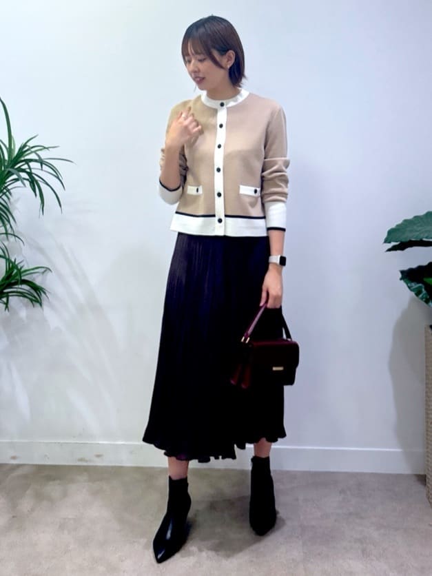 yukaさんの「UNTITLED｜【アンサンブル可/ジャケット風】ウールミラノリブカーディガン」を使ったコーディネート
