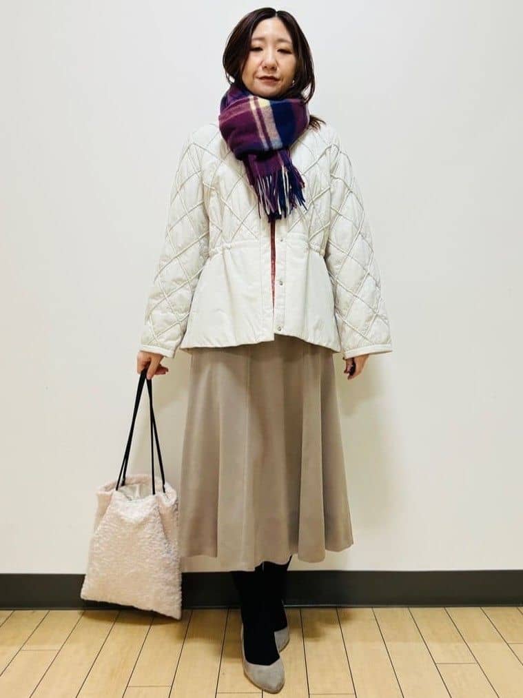 miiiさんの「Reflect｜【気軽な羽織に◎】中綿キルティングショートコート」を使ったコーディネート