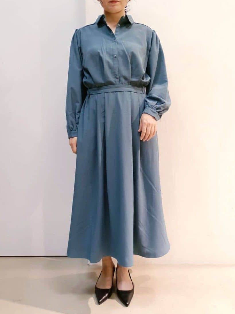 あんさんの「THE SHOP TK｜【春まで着られる】フィット＆フレア長袖ワンピース」を使ったコーディネート