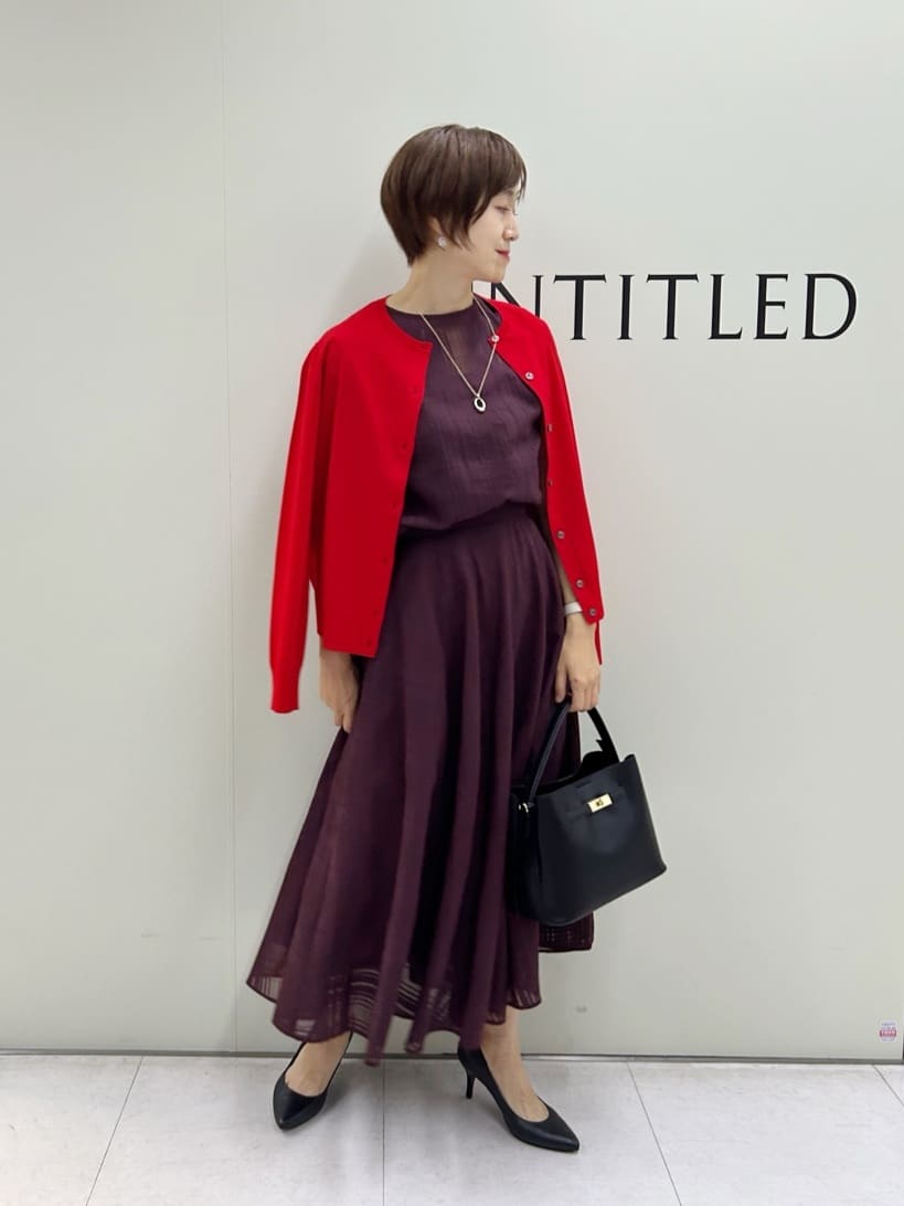 Mikiさんの「UNTITLED｜【セットアップ可/エレガント】シアーチェックTブラウス」を使ったコーディネート