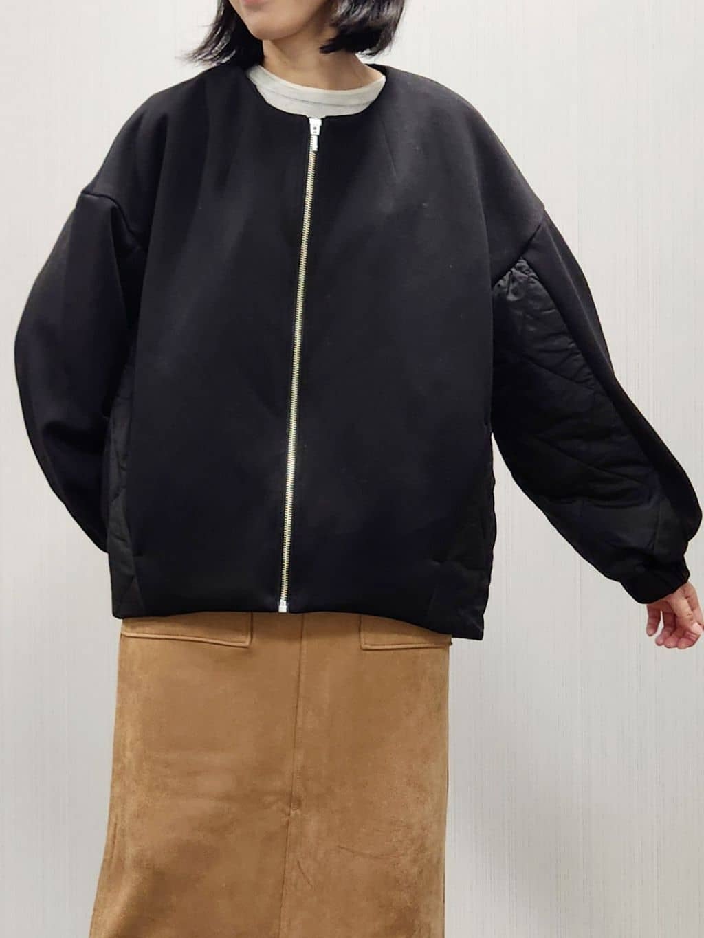 naraさんの「Dessin｜ダンボールジップブルゾン」を使ったコーディネート