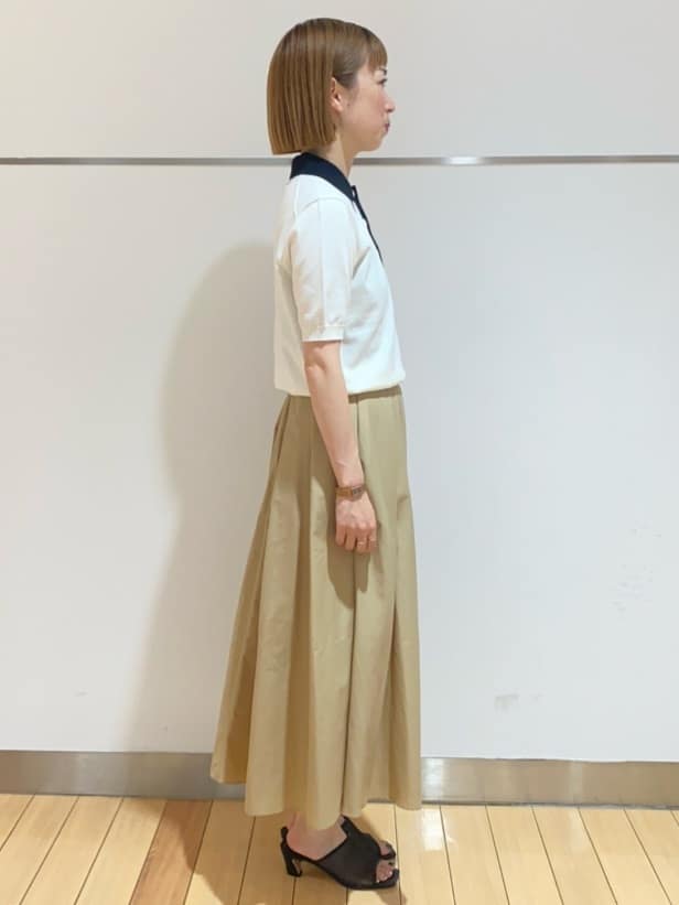 あやさんの「UNTITLED｜【トレンド/きれいめ】5分袖ポロニット」を使ったコーディネート