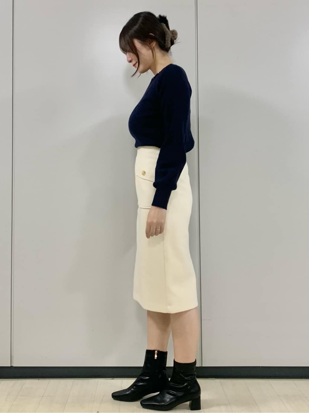 kasumiさんの「index｜ラメスカラップビジューデザインニット【洗濯機OK】《6col／S～LL》」を使ったコーディネート