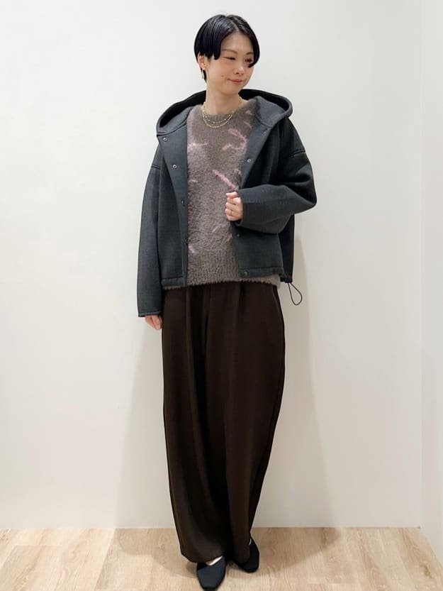 yurieさんの「OPAQUE.CLIP｜アート柄シャギーニット【洗濯機OK】」を使ったコーディネート